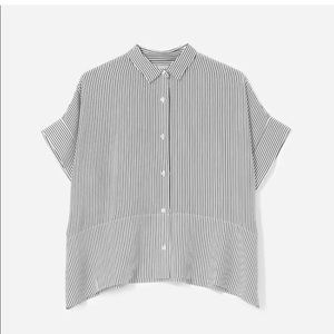 Everlane square silk striped shirt size 2